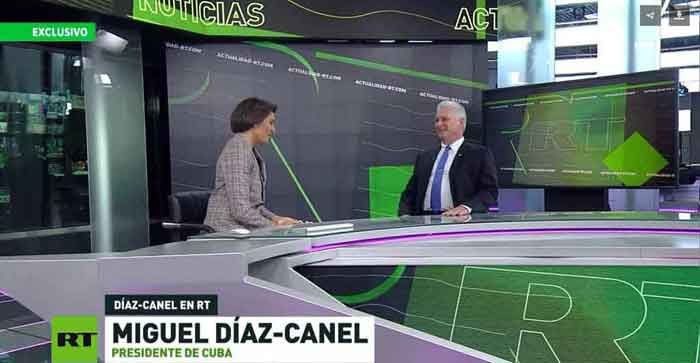 Díaz-Canel gave an interview to anchor Aliana Nieves in which he described the level of relations between Russia and Cuba as excellent.