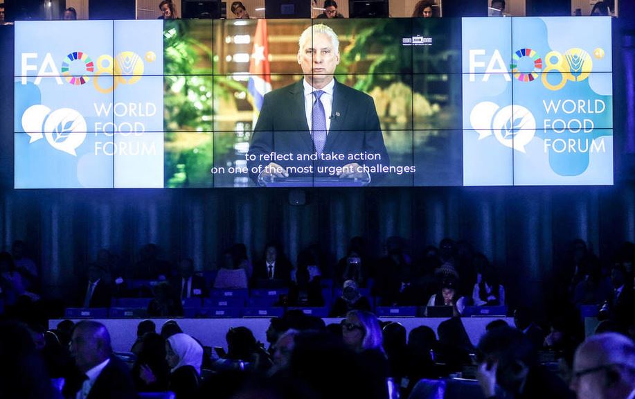 Díaz Canel en el Foro Mundial de Alimentación