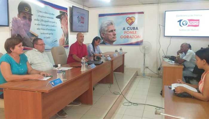 Press conference chaired by the CDR National Coordinator and Hero of the Republic of Cuba, Gerardo Hernández.