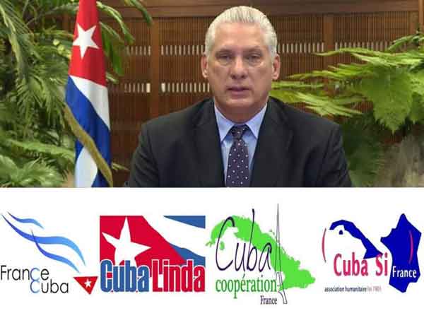 The solidarity with Cuba movement in France welcomed President Díaz-Canel