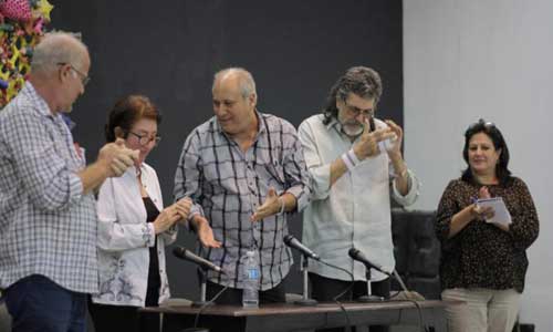 Fernando Rojas, Marcia Leiseca, Alpidio Alonso, Abel Prieto and María Elena Salgado