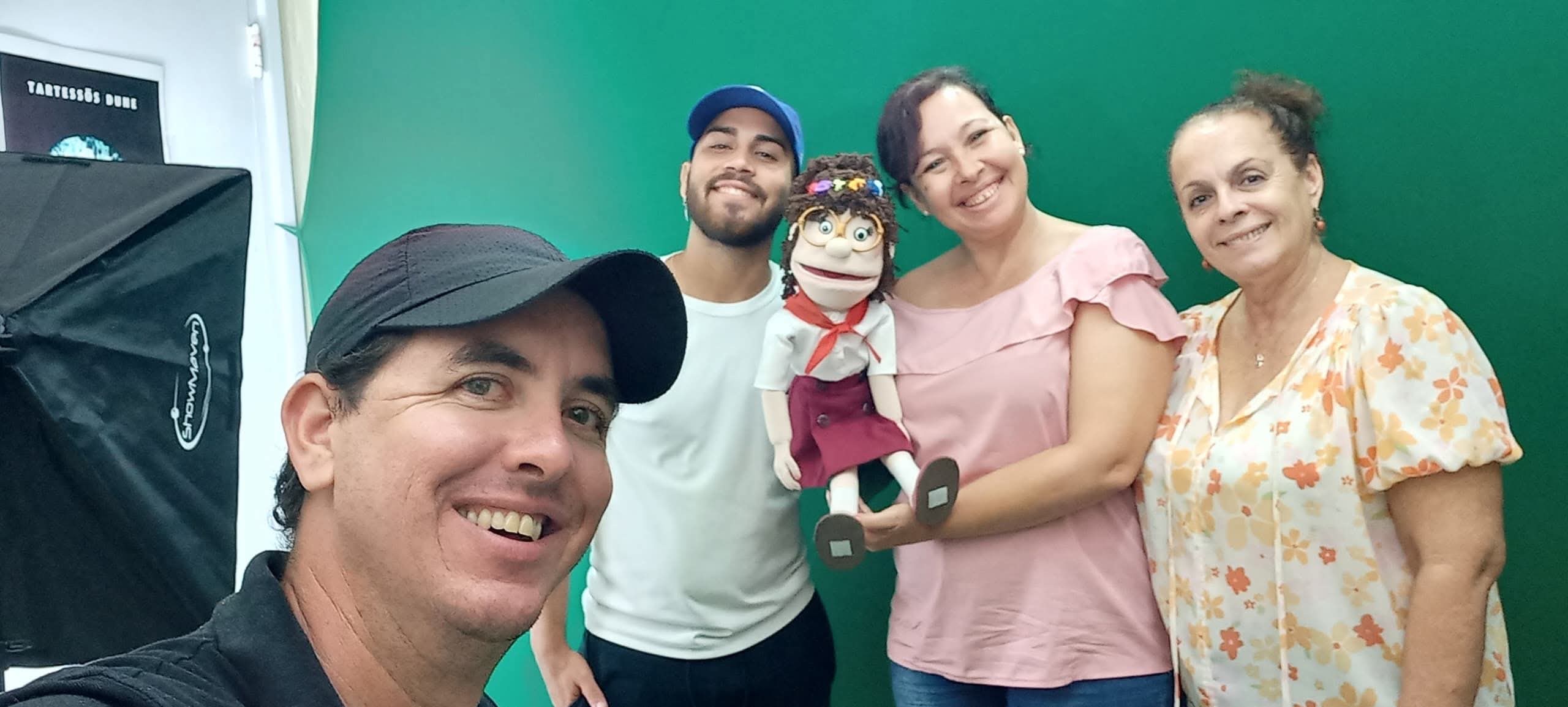 Dalgis animates the main puppet character, writes the script, and directs the entire troupe.