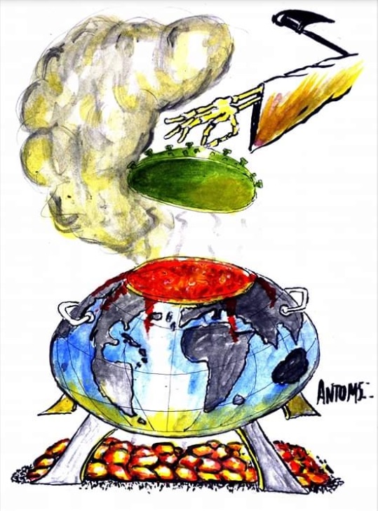 Cartoon on COVID-19 pandemic