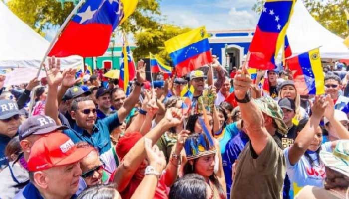 Patriotic response of Venezuelans as a demonstration of their commitment to the right of self-determination and independence.