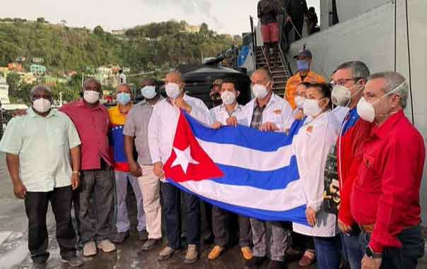 The 48 members of the Cuban medical and construction brigade are helping the victims