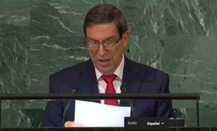 Bruno Rodríguez at the 77th session of the United Nations General Assembly (UN)