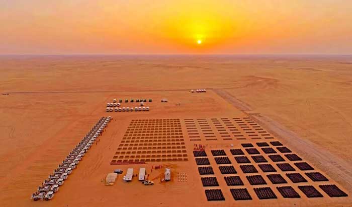 Acquisition equipment, source equipment, and mobile equipment of BGP Inc., a subsidiary of China National Petroleum Corporation (CNPC), in an exploration project in Saudi Arabia. 