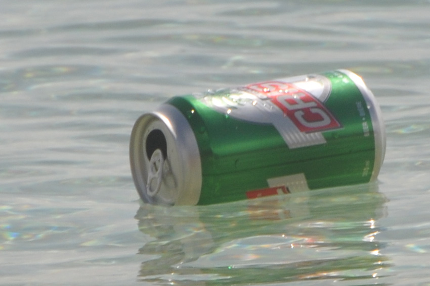 Excess of plastics and cans in Cuban beach areas.