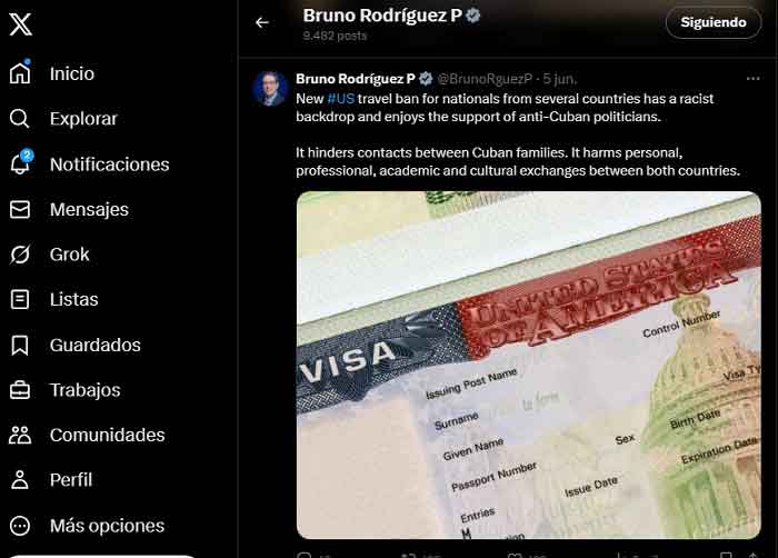 Cuban FM Bruno Rodríguez accused U.S. State Secretary Marco Rubio of hinder the bilateral relations.