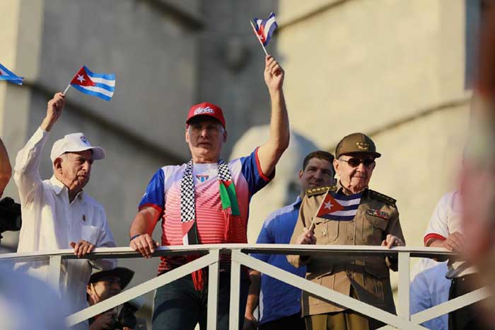 May Day Parade in Havana was head by president Díaz-Canel and Army General Raúl Castro.