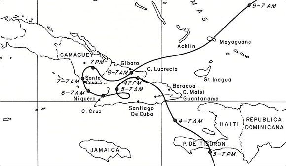 La insólita trayectoria del huracán Flora sobre el oriente cubano del 4 al 8 de octubre