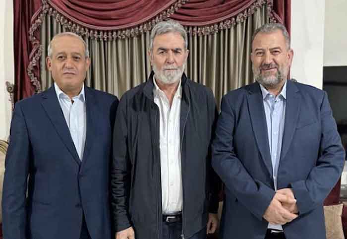 Líderes del movimiento Yihad Islámico, Hamas y del Frente Popular para la Liberación de Palestina reunidos en el Líbano