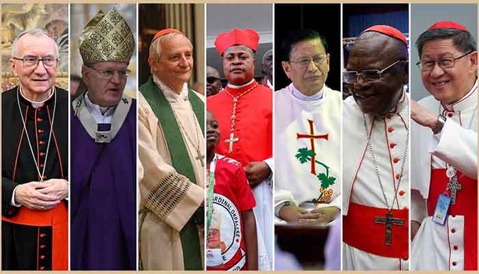 Algunos de los 15 cardenales que se consideran como posibles sucesores del Sumo Pontífice.