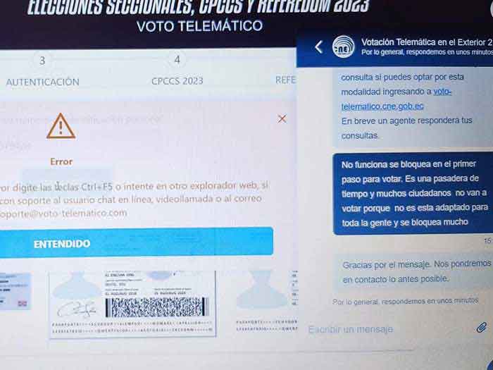 Failures in the telematic voting system on August 20