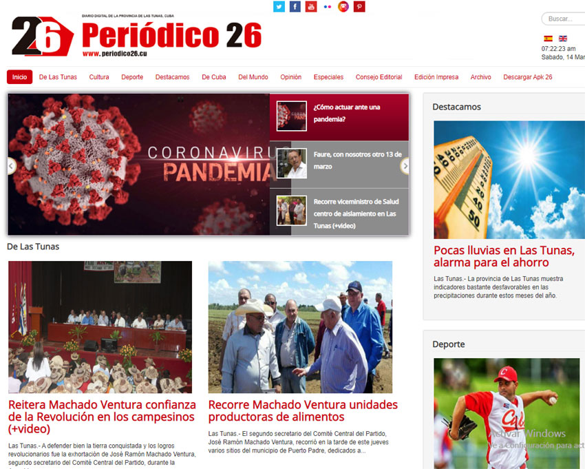 La versión digital de 26 es pionera en la transformación del modelo de prensa cubano.